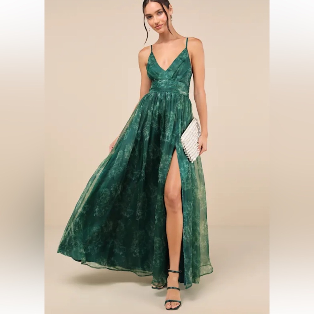 Lulu's Forest Green Maxi Dress